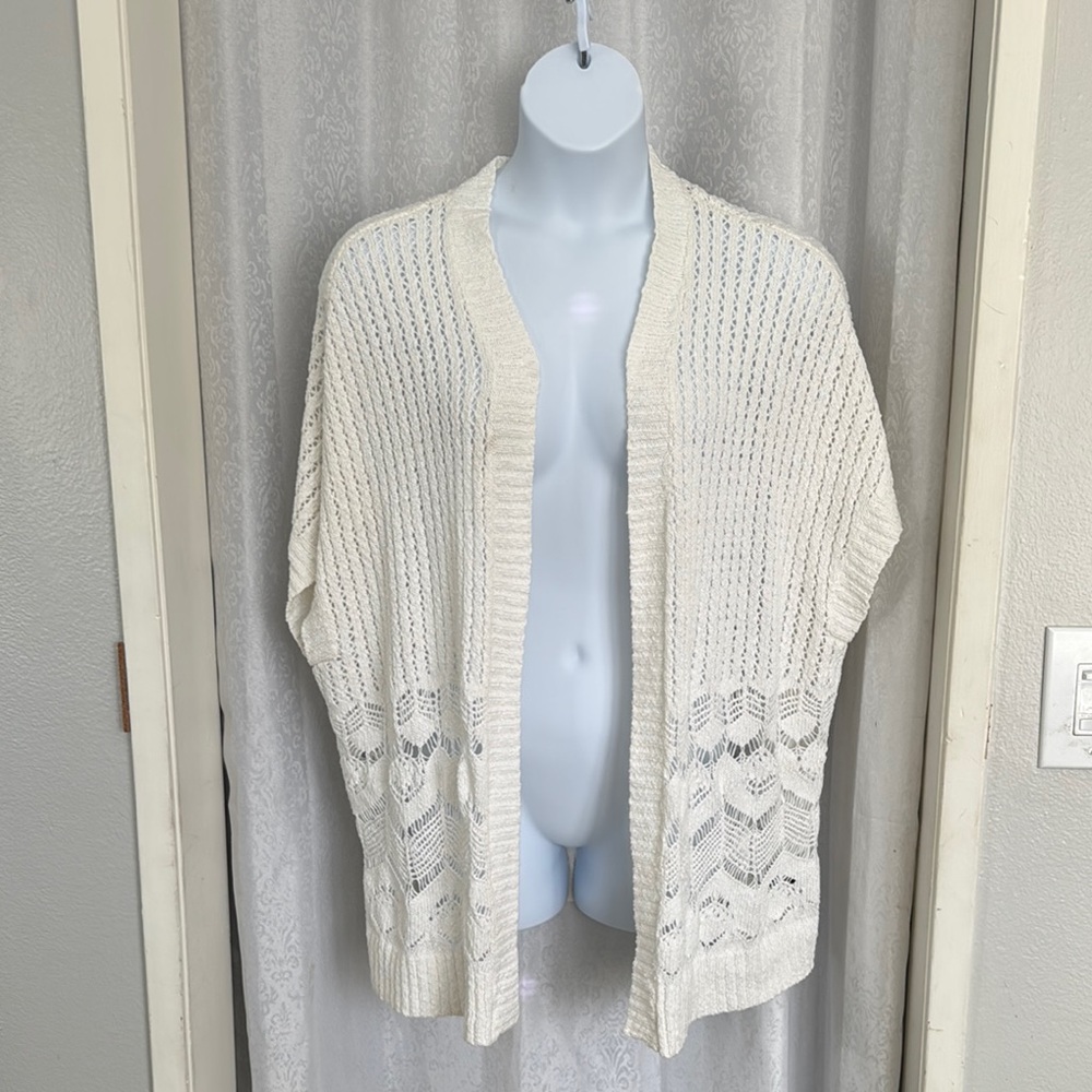 TORRID CROCHET KNIT OPEN FRONT SWEATER VEST SZ: 1X